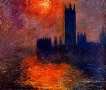 Chambres du Parlement Coucher de soleil II Claude Monet Peinture à l'huile
